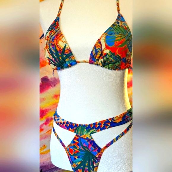 Tahitian 3 pc. Bikini set withNWOT. Size M-L. Boutique. - Picture 3 of 11